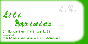 lili marinics business card